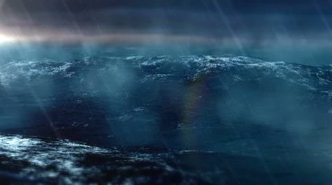 Sea Storm loop and rain 1080p Stock Footage
