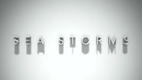 Sea storms 3D title animation with shadows on a white background Stock Footage 296857874