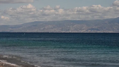 The sea of the Strait of Messina Stock Footage 83392859