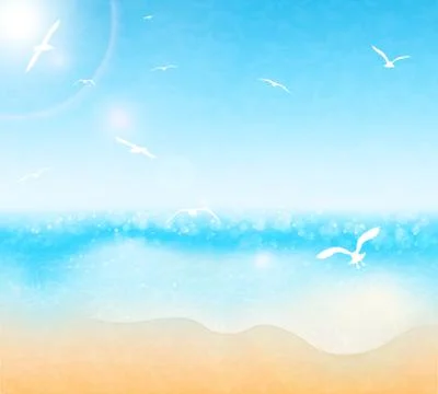 Sea summer background vector Stock Illustration