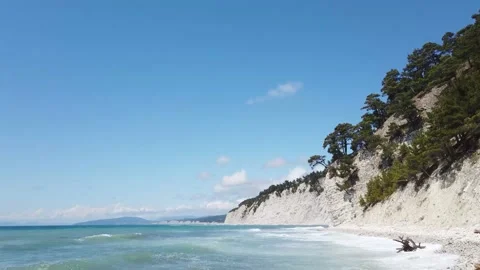 Sea summer rocks wave blue abyss Stock Footage 149184042