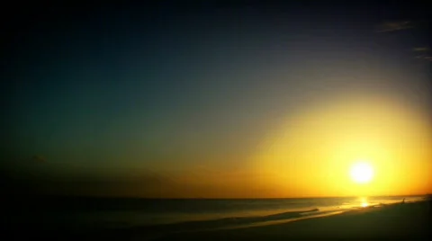 Sea Sunrise Setting Stock-Footage 92118