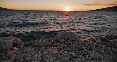 Sea at sunser red background3 Stock Footage 165589517