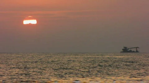 Sea sunset 2 Stock Footage 741561