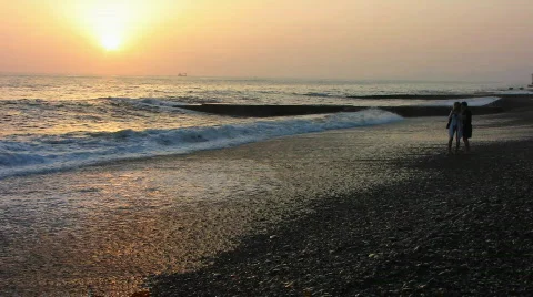 Sea sunset 4 Stock Footage 741578