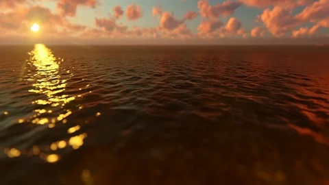On The Sea Sunset 4K Stock Footage 115536985