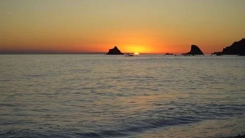 Sea at the sunset. 4x fast forward Stock Footage 82753902