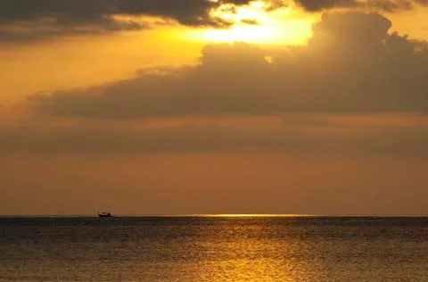 Sea sunset background Stock Photos