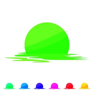 Sea sunset cartoon vector graphic Illustrazione stock