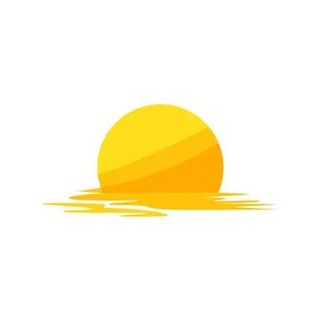 Sea sunset cartoon vector illustration 스톡 일러스트