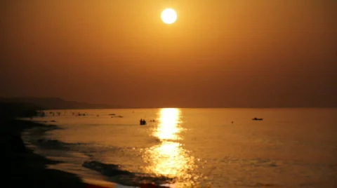 Sea sunset Stock Footage 874478