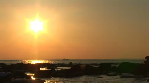Sea sunset Stock Footage 1808517