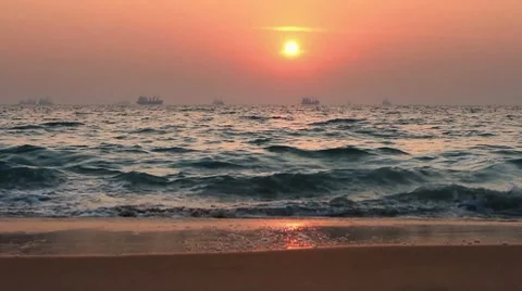 Sea sunset Видео 7135985