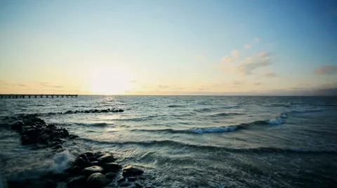 Sea sunset Stock Footage