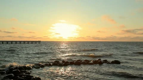 Sea sunset Stock Footage 7752176
