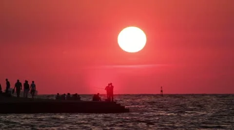 Sea sunset Stock Footage 10844361
