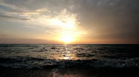 Sea sunset Видео 11399689