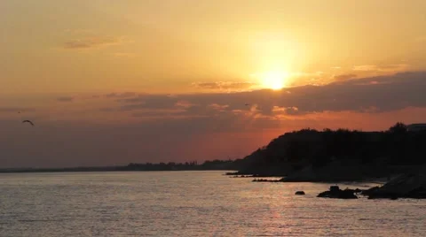 Sea sunset Stock Footage 43103359