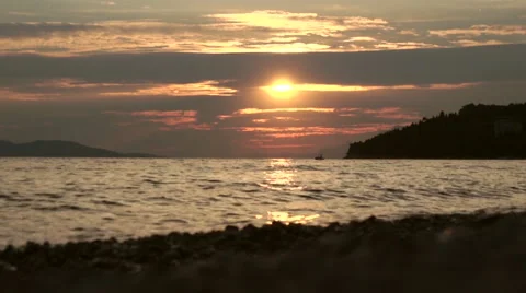 Sea at sunset Stock Footage 52629283