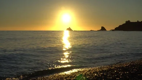 Sea at the sunset Stock Footage 82753879