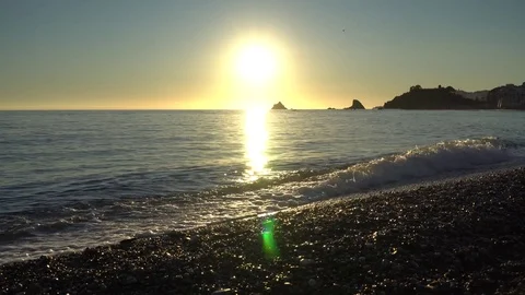 Sea at the sunset Stock Footage 82753922