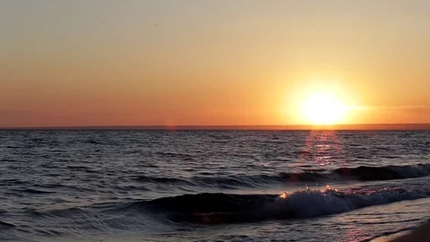 Sea at the sunset Stock Footage 91144508