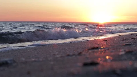Sea at the sunset Stock Footage 91144640