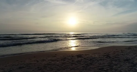 Sea at sunset Stock Footage 95064443