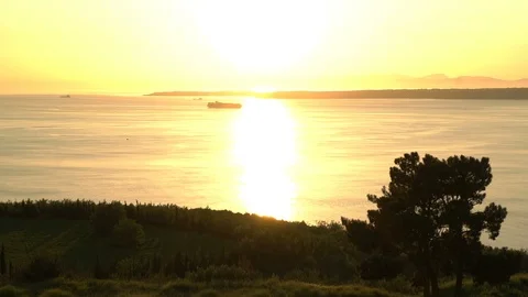 Sea at sunset Stock Footage 112270235