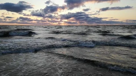 The sea at sunset Stock Footage 167129720