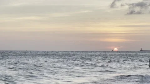 The sea at sunset Stock Footage 232317867