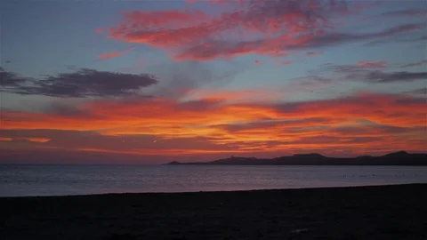 Sea on a sunset HD Video stock 75175282