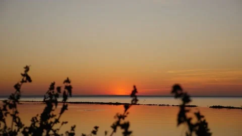 Sea sunset horizon in the autumn Stock Footage 182907853