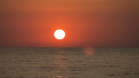 Sea Sunset Hot 4K Stock Footage 52463883