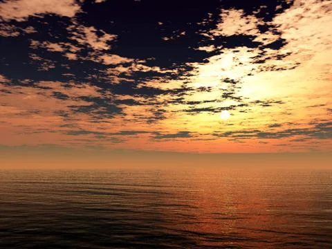 Sea sunset Illustrazione stock