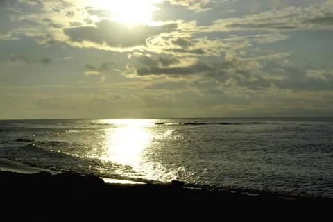 Sea sunset on Kunashiri Stock Photos