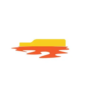 Sea sunset with message bottle logo design vector graphic symbol icon sign .. Stock Illustration