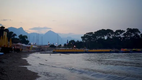 Sea sunset with mountains in the background. Turkey, Kemer. Stock Footage 107776806