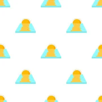 Sea sunset pattern seamless vector Stock Illustration