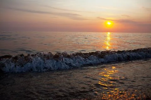 Sea sunset Stock Photos
