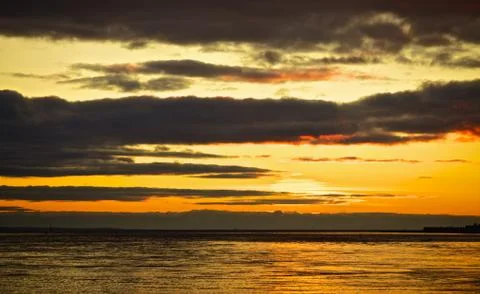 Sea sunset Stock Photos
