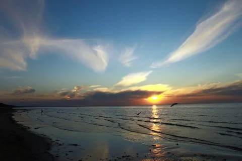 Sea sunset Stock Photos