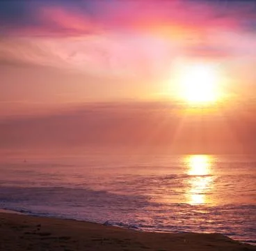 Sea sunset Stock Photos
