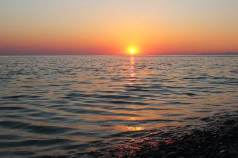 Sea sunset Stock Photos