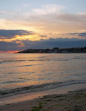 Sea sunset Stock Photos