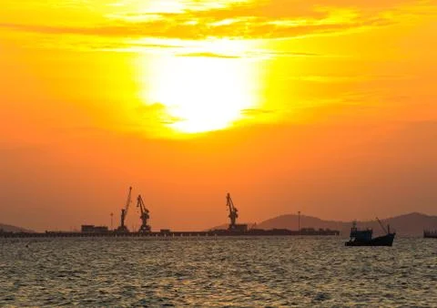 Sea sunset Stock Photos