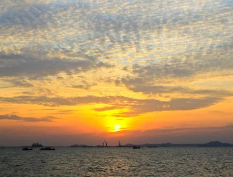 Sea sunset Stock Photos