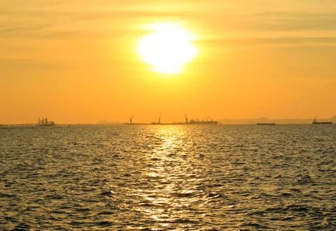 Sea sunset Stock Photos