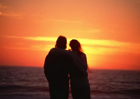 Sea in sunset Stock Photos