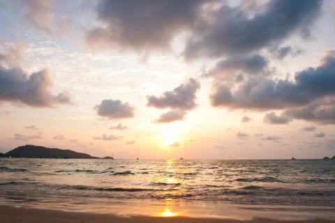 Sea sunset Stock Photos